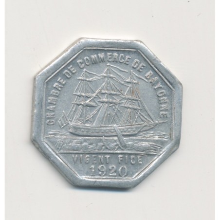 Département 64 - 25 centimes 1920 bayonne - alu - TTB+