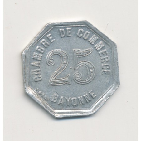 Département 64 - 25 centimes 1920 bayonne - alu - TTB+