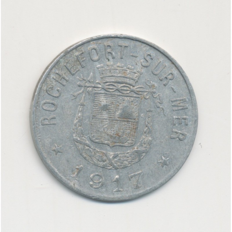 Département 17 - 5 Centimes 1917 - Rochefort sur mer - alu - TTB+