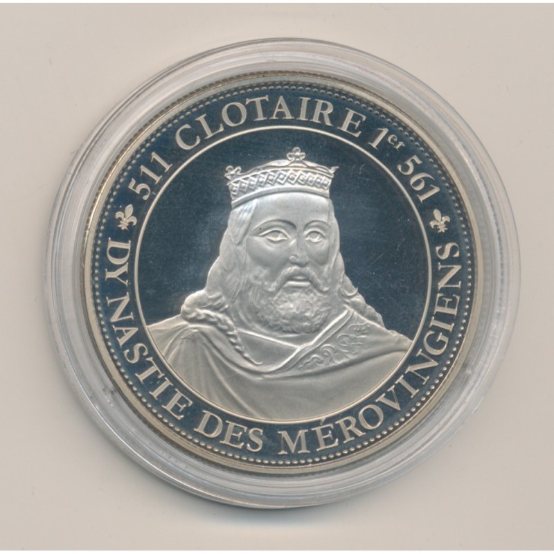 Médaille - Clotaire 1er - Dynastie des mérovingiens - cupronickel - Rois et reines de France - 41mm