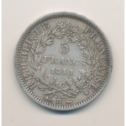 5 Francs Hercule - 1848 D Lyon - TB+