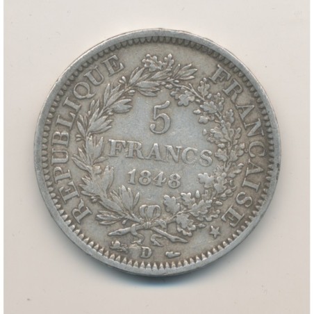 5 Francs Hercule - 1848 D Lyon - TB+