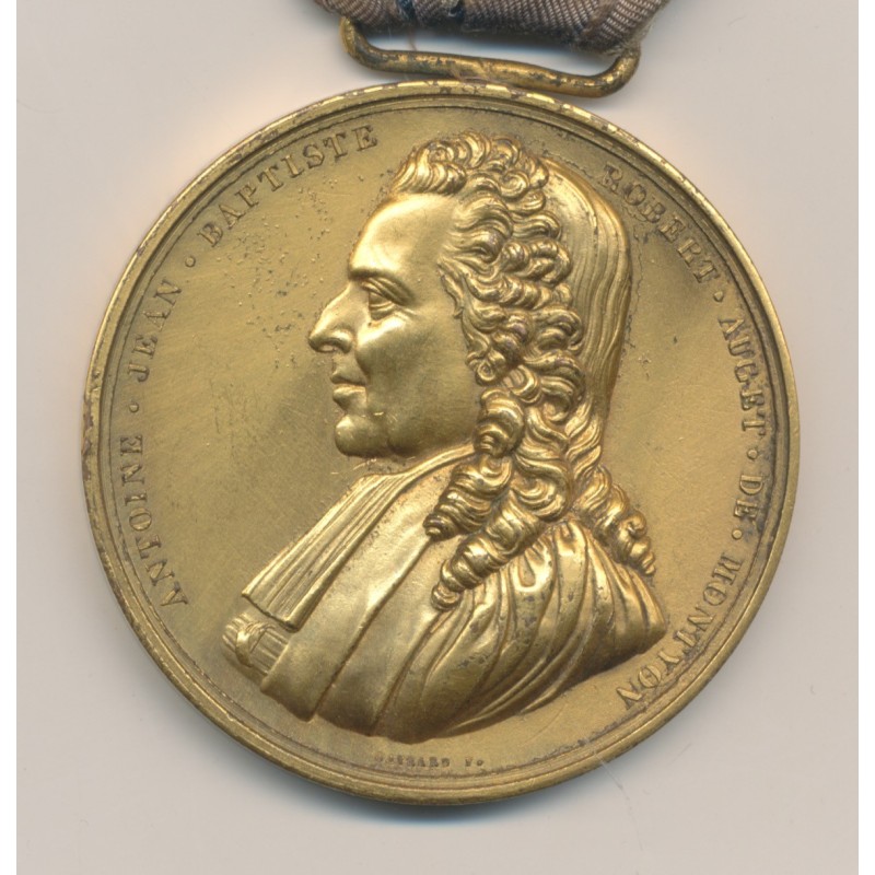 Médaille - Antoine jean-baptiste Robert - Académie Française - actions vertueuses - 1881 - bronze - 52mm - TTB