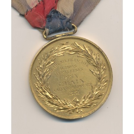 Médaille - Antoine jean-baptiste Robert - Académie Française - actions vertueuses - 1881 - bronze - 52mm - TTB