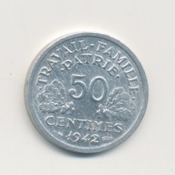 50 Centimes État Français - 1942 - alu poids faible - TTB+