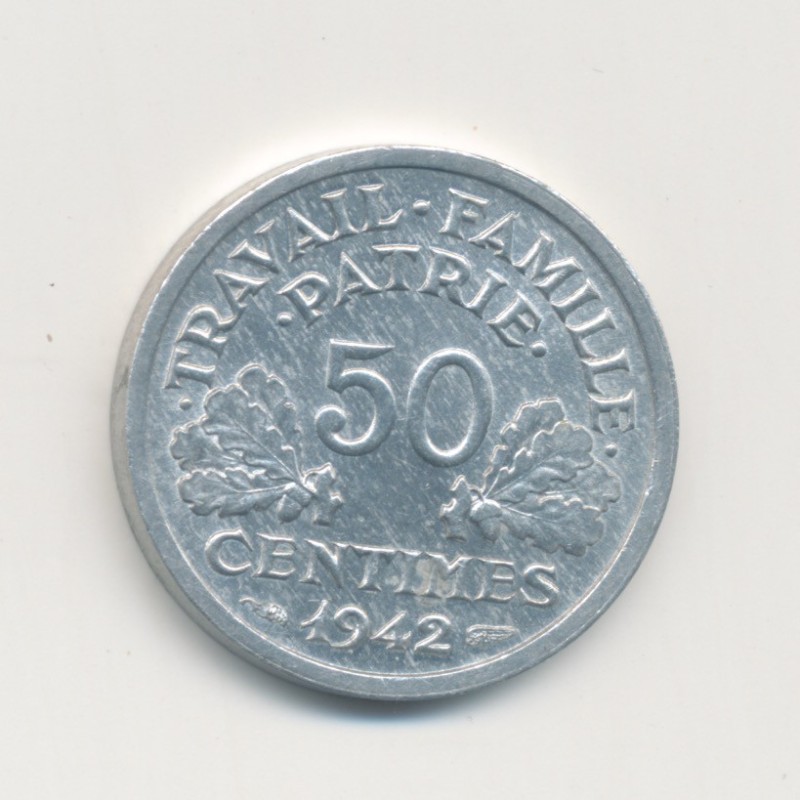 50 Centimes État Français - 1942 - alu poids faible - TTB+