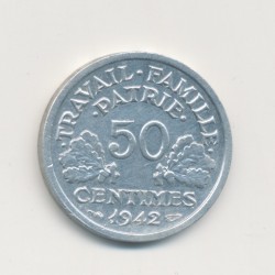 50 Centimes État Français - 1942 - alu poids fort - SUP+