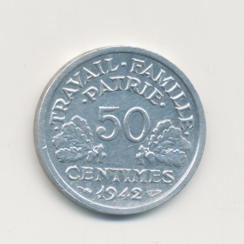 50 Centimes État Français - 1942 - alu poids fort - SUP+