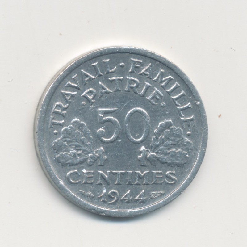 50 Centimes État Français - 1944 B - alu poids faible - TTB+