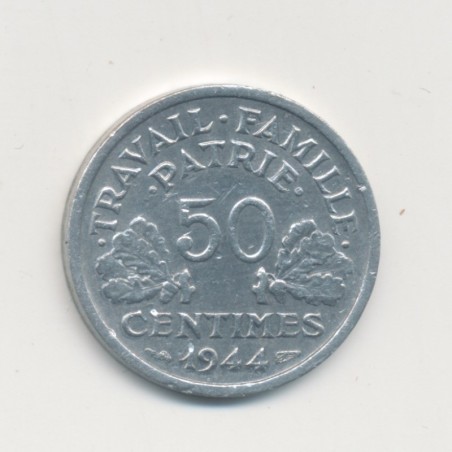 50 Centimes État Français - 1944 B - alu poids faible - TTB+