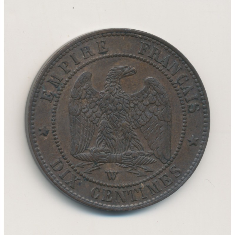 10 Centimes - 1856 W Lille - Napoléon III Tête nue - bronze - ttb+