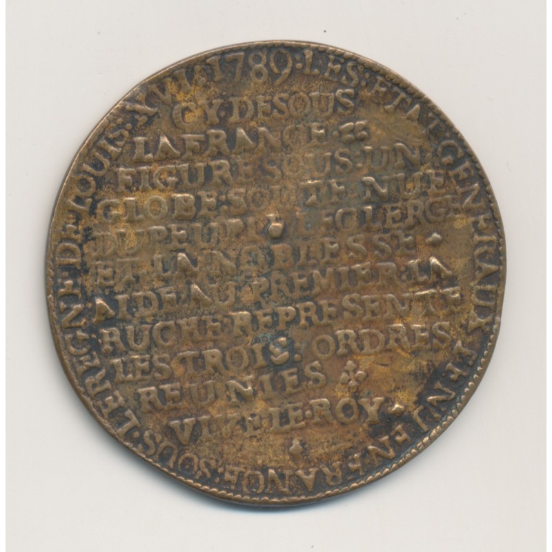 Médaille - Réunion des états généraux - 1789 - laiton - 44mm