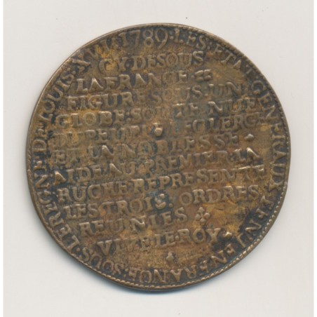 Médaille - Réunion des états généraux - 1789 - laiton - 44mm