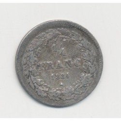 Belgique - 1/4 Franc 1834 Bruxelles - Léopold 1er - argent - TTB+ 2