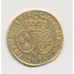 Louis XV - Louis d'or aux lunettes - 1736 Y Bourges - TTB 2
