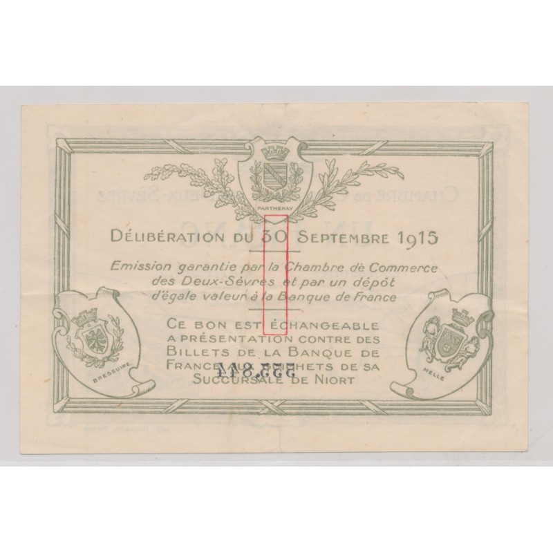Dept79 - 1 Franc 1915 - 2 Sévres - TTB