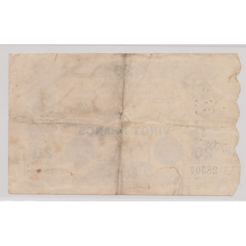 Dept 59 - 20 Francs 1914 - Mines d'anzin - TB+