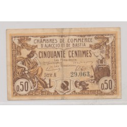Dept20 - 50 Centimes 1915 - Ajaccio et Bastia - TB