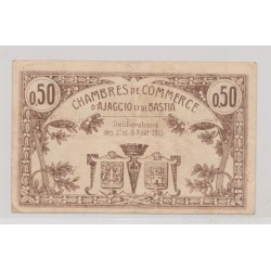 Dept20 - 50 Centimes 1915 - Ajaccio et Bastia - TB 2