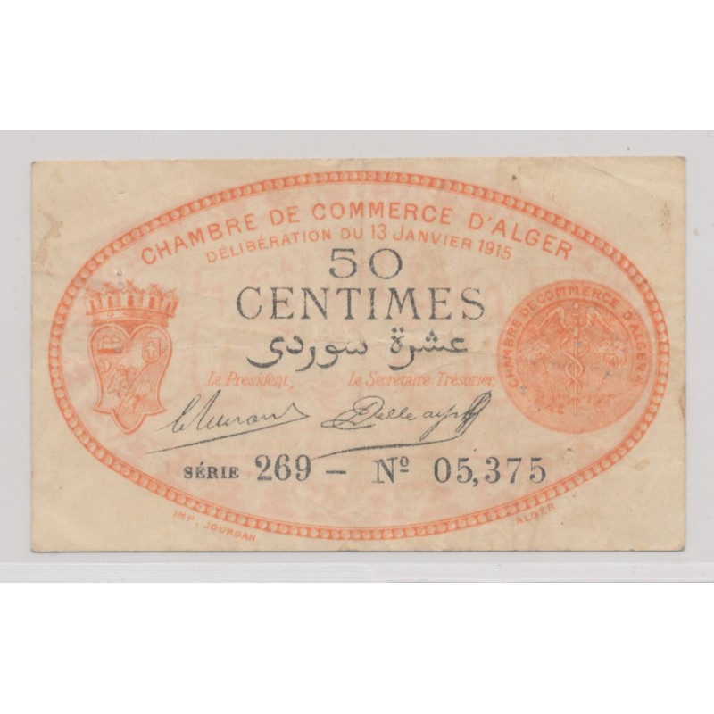Alger - 50 centimes 1915 - TTB