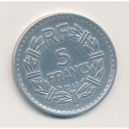 5 Francs Lavrillier - 1945 B - alu - TTB
