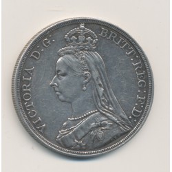 Angleterre - 1 Crown 1887 - Victoria - argent - TTB+