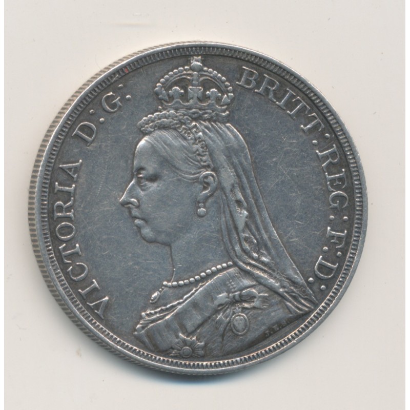 Angleterre - 1 Crown 1887 - Victoria - argent - TTB+