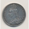 Angleterre - 1 Crown 1887 - Victoria - argent - TTB+