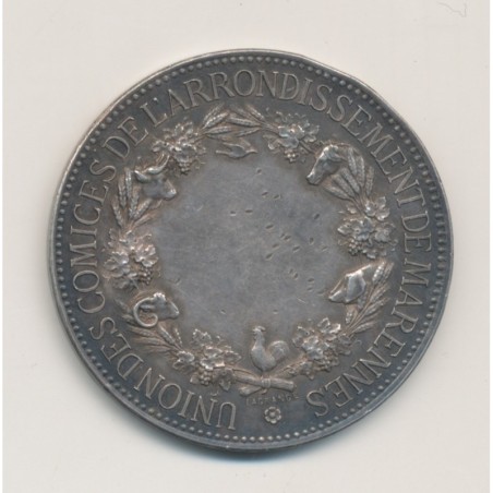Médaille - Union des comices de l'arrondissement de Marennes - argent - TTB+
