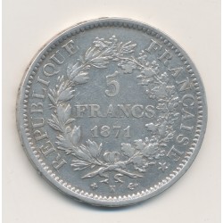 5 Francs Hercule - 1871 K Bordeaux - TB+/TTB