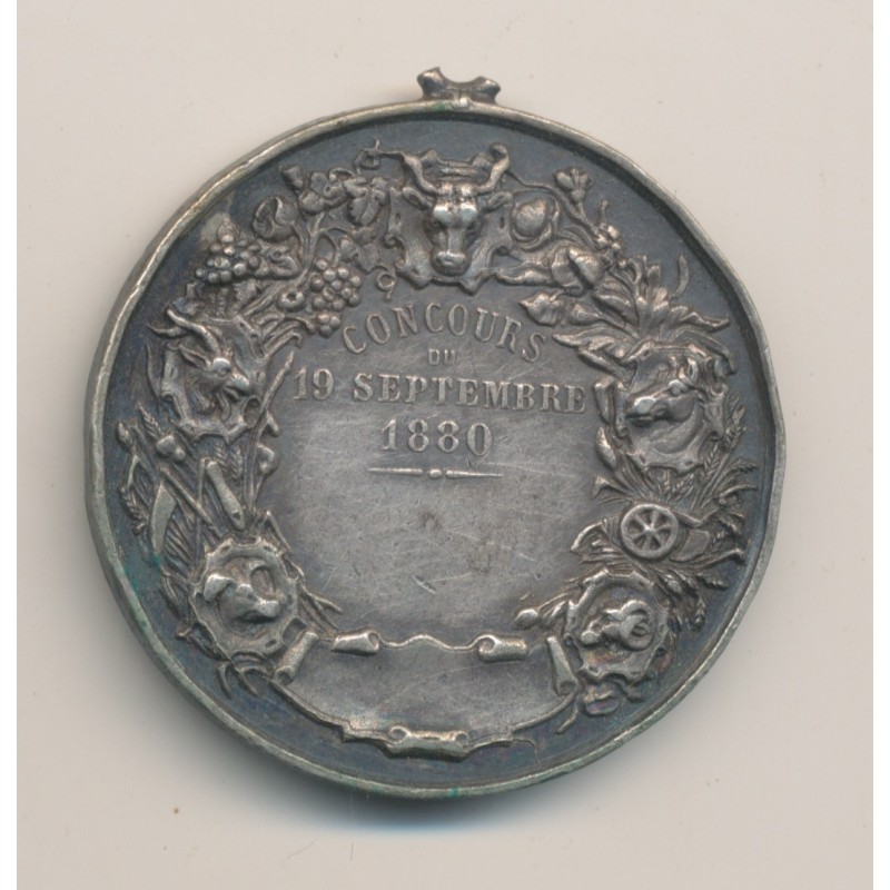 Médaille - Comice agricole - St autant et marennes - 1880 - argent - TTB