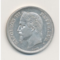 Napoléon III - Tête laurée - 2 Francs - 1866 BB Strasbourg - TTB+