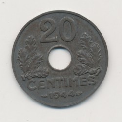 20 Centimes État Français - 1944 - fer - SUP
