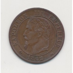 2 centimes Napoléon III - 1862 K Bordeaux - Tête laurée - SUP+