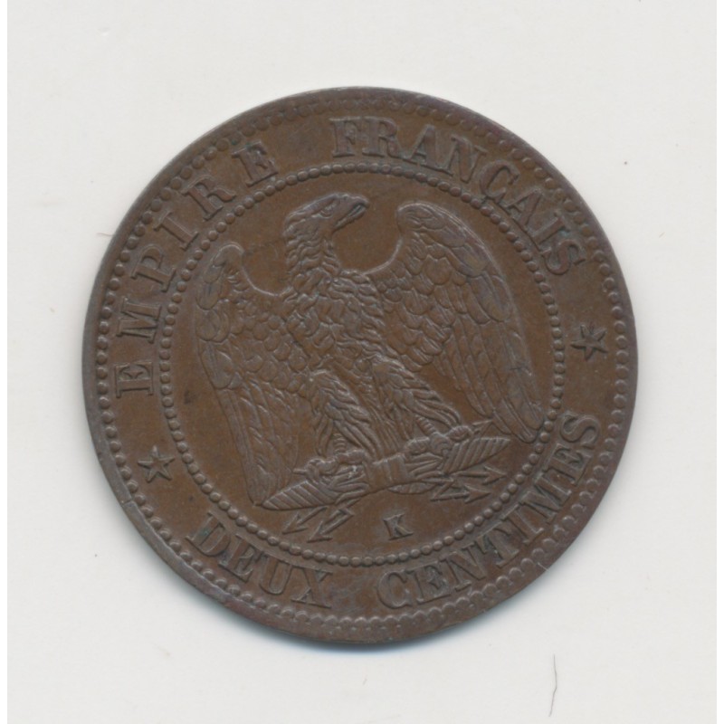 2 centimes Napoléon III - 1862 K Bordeaux - Tête laurée - SUP+