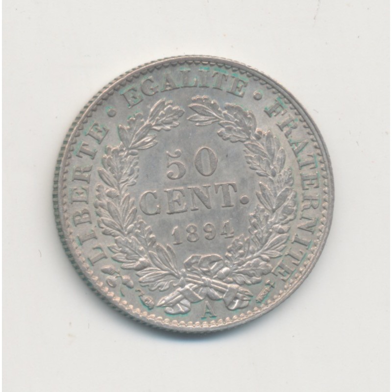 50 centimes Cérès - 1894 A Paris - SUP+