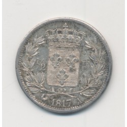 Louis XVIII - 1/2 Franc 1817 A Paris - argent - SUP+ 2