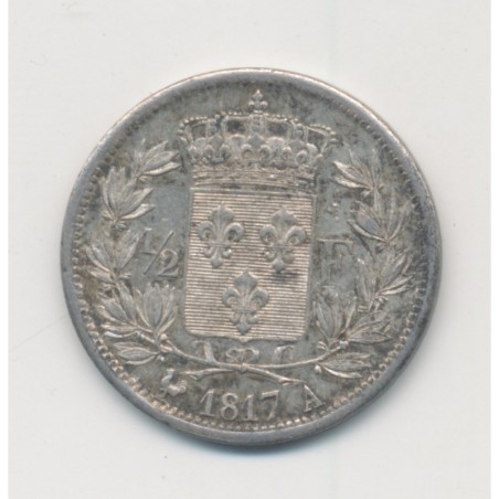 Louis XVIII - 1/2 Franc 1817 A Paris - argent - SUP+