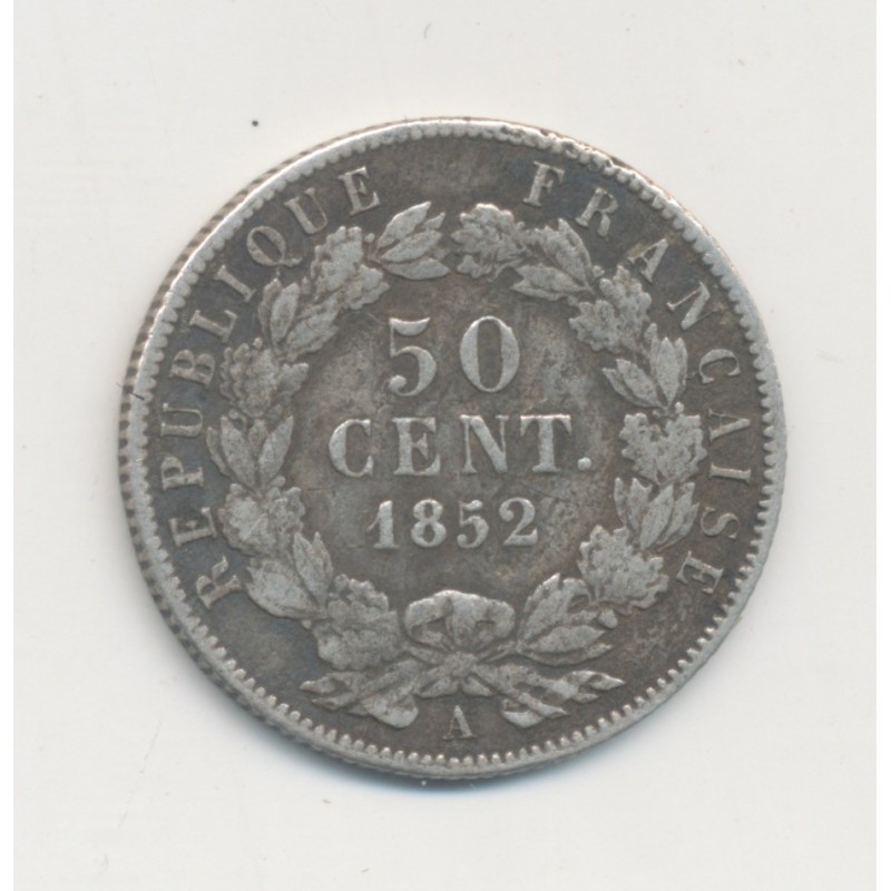 Louis-Napoléon Bonaparte - 50 Centimes 1852 A Paris - argent - TB