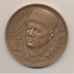 Médaille - Général De Gaulle - 40e anniversaire de la victoire - 1945-1985 - bronze - 