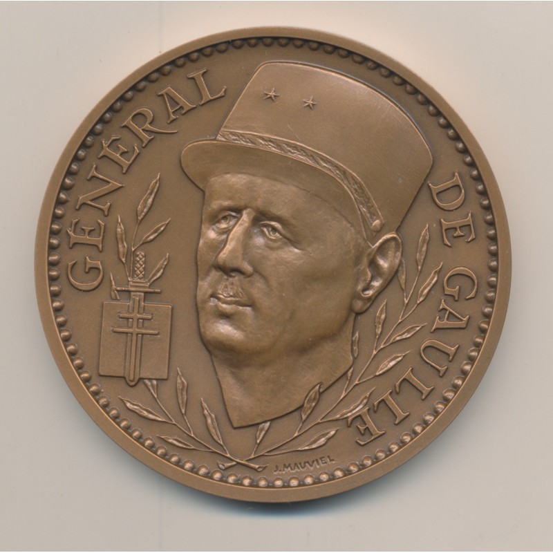 Médaille - Général De Gaulle - 40e anniversaire de la victoire - 1945-1985 - bronze - 