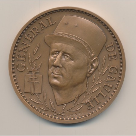 Médaille - Général De Gaulle - 40e anniversaire de la victoire - 1945-1985 - bronze - 