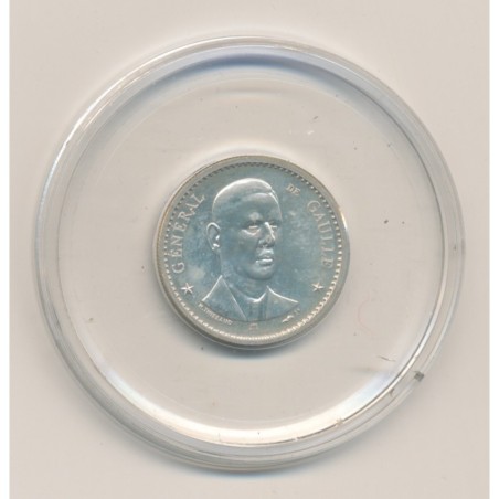 Médaille - Charles De gaulle - 40e anniversaire libération de Paris - argent - 1984 - 21mm - avec certificat