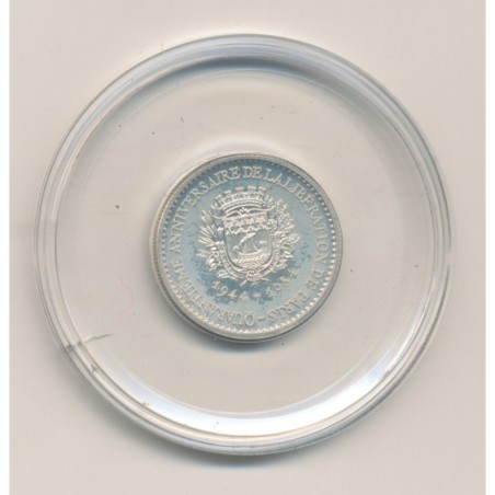 Médaille - Charles De gaulle - 40e anniversaire libération de Paris - argent - 1984 - 21mm - avec certificat