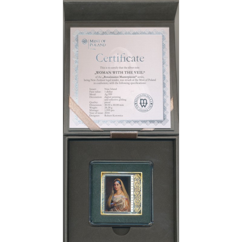 Niue Island - 1 Dollar 2014 - Femme avec le voile - 1999 ex - argent