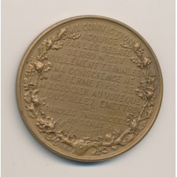 Médaille - Général Mercier - Justicier du traitre Dreyfus - bronze 50mm - TTB+ 2