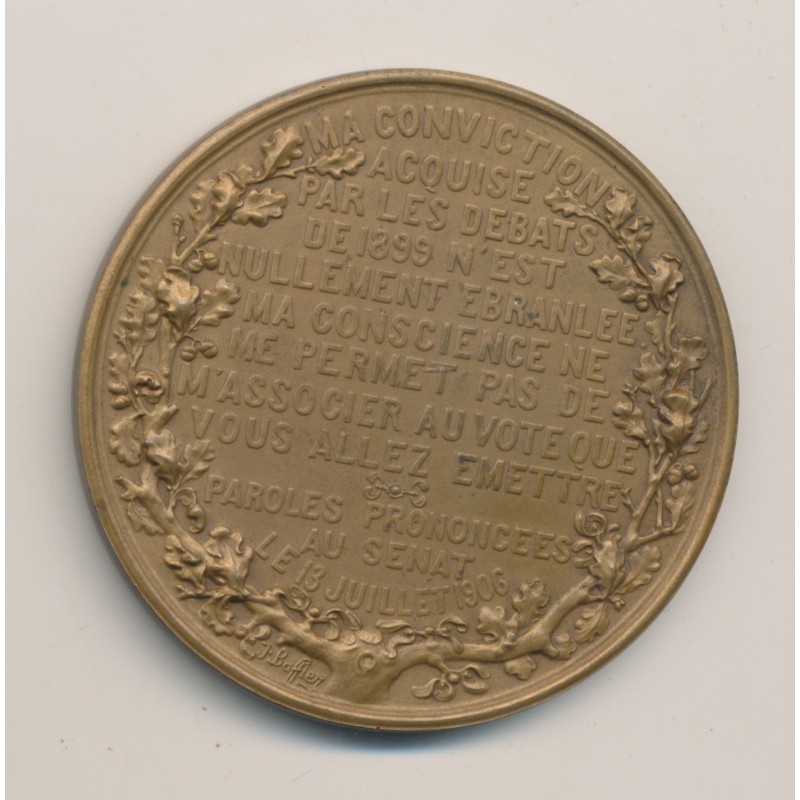 Médaille - Général Mercier - Justicier du traitre Dreyfus - bronze 50mm - TTB+