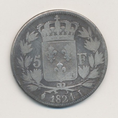 5 Francs Louis XVIII - Buste nu - 1824 I Limoges - TB