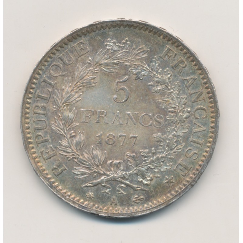 5 Francs Hercule - 1877 A Paris - SUP+