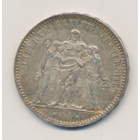 5 Francs Hercule - 1877 A Paris - SUP+